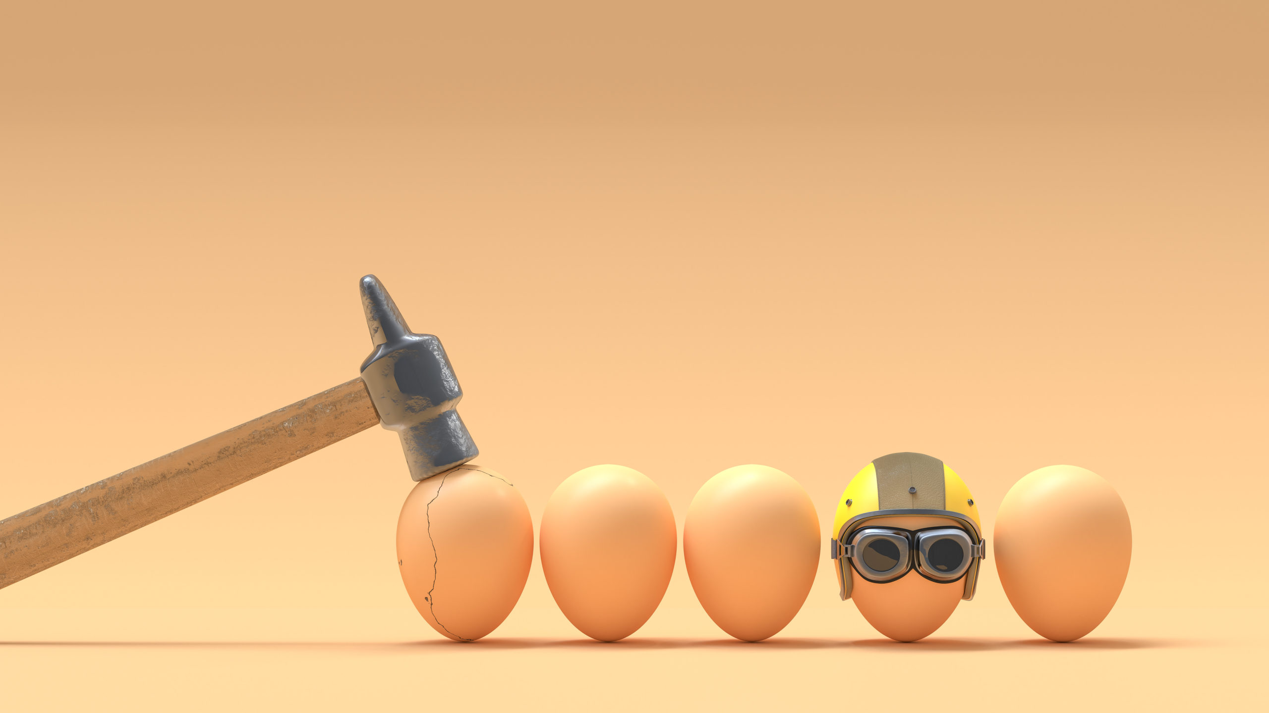 Broken,Eggs,Because,They,Do,Not,Wear,Helmets.,3d,Render